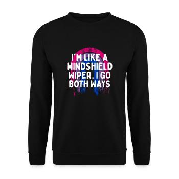 Je vais dans les deux sens Bisexuel LGBTQ Bi Pride Drôle de papa - Sweat-shirt Unisexe - noir - Devant - Alina (178cm) & Michal (187cm)