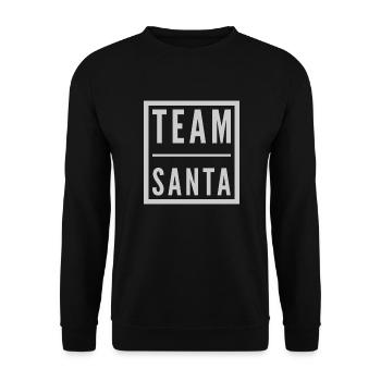 TEAM SANTA +++ Merry Christmas, X-Mas, Weihnachten - Unisex Pullover - Schwarz - Vorne - Alina (178cm) & Michal (187cm)
