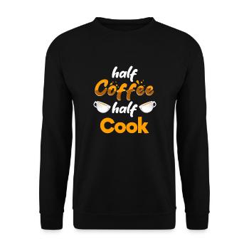 Moitié café Moitié cuisinier Drôle Chef Humour Culinaire - Sweat-shirt Unisexe - noir - Devant - Alina (178cm) & Michal (187cm)