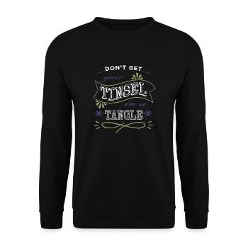 beard gang geek cute funny sayings dino - Unisex Pullover - Schwarz - Vorne - Alina (178cm) & Michal (187cm)