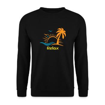 Relax - Unisex Pullover - Schwarz - Vorne - Alina (178cm) & Michal (187cm)