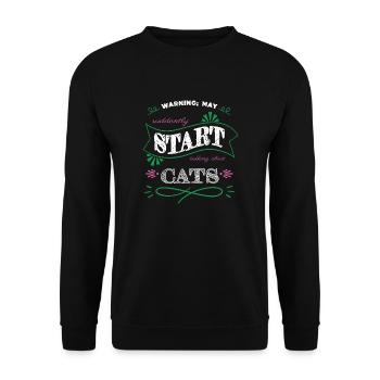 aww pet funny sayings bow tie pet cat kitty gift - Unisex Sweatshirt - black - Front - Alina (178cm) & Michal (187cm)