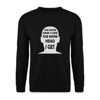 I get more head - Unisex Sweatshirt - black - Front - Alina (178cm) & Michal (187cm)