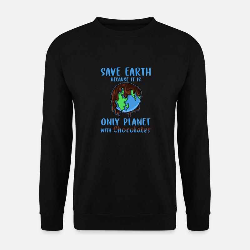 Rettet die Erde, Schokolade! - Unisex Pullover - Schwarz