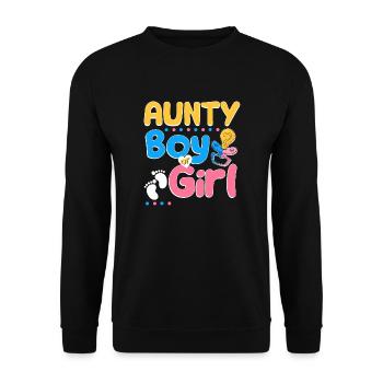 Pink or Blue Aunty Loves You Best Auntie Ever - Unisex Pullover - Schwarz - Vorne - Alina (178cm) & Michal (187cm)