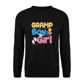 Pink or Blue Gramp Loves You Best Grandpa Ever - Unisex Sweatshirt - black - Front - Alina (178cm) & Michal (187cm)