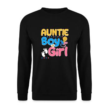 Pink or Blue Auntie Loves You Best Aunt Ever Aunt - Unisex Pullover - Schwarz - Vorne - Alina (178cm) & Michal (187cm)