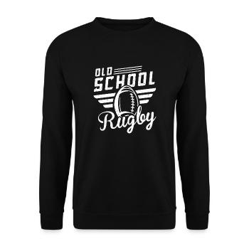 Rugby Rugbyspieler Teamsport Kontaktsport - Unisex Pullover - Schwarz - Vorne - Alina (178cm) & Michal (187cm)