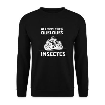 allons tuer quelques insectes - Sweat-shirt Unisexe - noir - Devant - Alina (178cm) & Michal (187cm)
