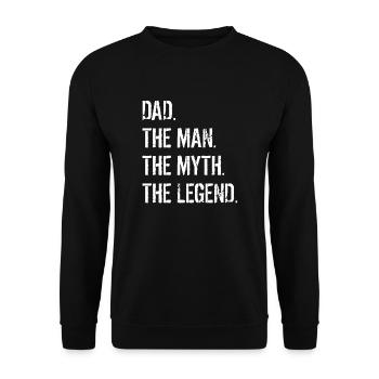 Dad the Legend Gift white - Unisex Sweatshirt - black - Front - Alina (178cm) & Michal (187cm)