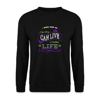 Joke Dogwalking Beagle Lover Gift Present Idea - Unisex Sweatshirt - black - Front - Alina (178cm) & Michal (187cm)