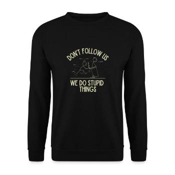 Stupid Things - Unisex Sweatshirt - black - Front - Alina (178cm) & Michal (187cm)