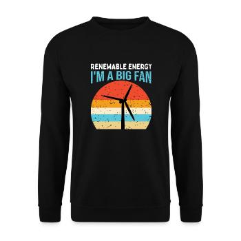 Design Renewable Energy I'm a big Fan - Sweat-shirt Unisexe - noir - Devant - Alina (178cm) & Michal (187cm)