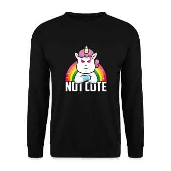 unicorn notcute01 - Unisex Sweatshirt - black - Front - Alina (178cm) & Michal (187cm)