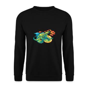 Dragon Fire T Shirt - Unisex Sweatshirt - black - Front - Alina (178cm) & Michal (187cm)