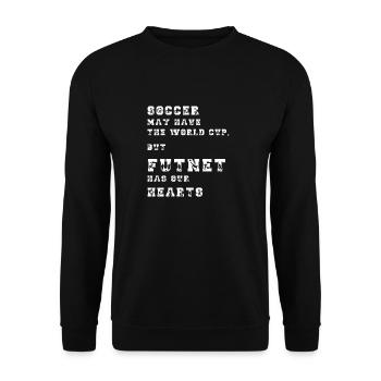 Fußball mag die Weltmeisterschaft haben, aber Futnet hat unsere - Unisex Pullover - Schwarz - Vorne - Alina (178cm) & Michal (187cm)