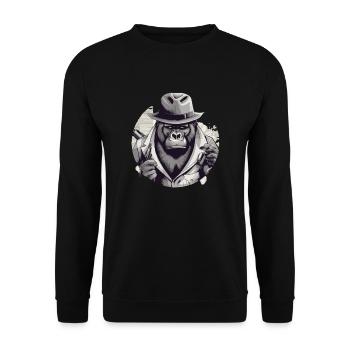 Der Gorilla - Unisex Pullover - Schwarz - Vorne - Alina (178cm) & Michal (187cm)