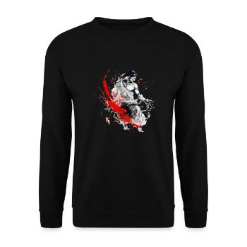 The fighter - Unisex Sweatshirt - black - Front - Alina (178cm) & Michal (187cm)