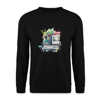 Vintage-Computer - Unisex Pullover - Schwarz - Vorne - Alina (178cm) & Michal (187cm)