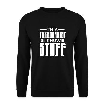 Je suis taxidermiste Je sais des choses - Taxidermie - Sweat-shirt Unisexe - noir - Devant - Alina (178cm) & Michal (187cm)
