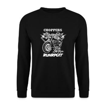 Ruhrpott Biker Chopper - Unisex Pullover - Schwarz - Vorne - Alina (178cm) & Michal (187cm)