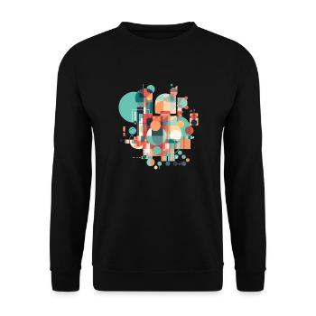 Abstraktes Muster - Unisex Pullover - Schwarz - Vorne - Alina (178cm) & Michal (187cm)