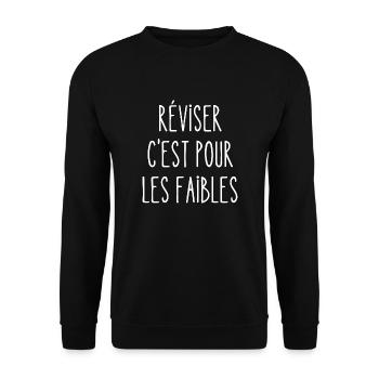 réviser c'est pour les faibles - Sweat-shirt Unisexe - noir - Devant - Alina (178cm) & Michal (187cm)