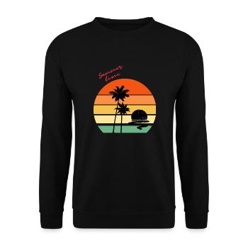 beach 2 summer - Unisex Pullover - Schwarz - Vorne - Alina (178cm) & Michal (187cm)
