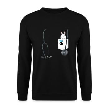 Veterinarian Costume School Career Day Outfit - Unisex Sweatshirt - black - Front - Alina (178cm) & Michal (187cm)