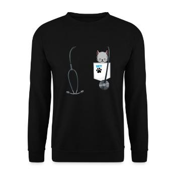 Veterinarian Costume Future Vet Outfit School - Unisex Sweatshirt - black - Front - Alina (178cm) & Michal (187cm)