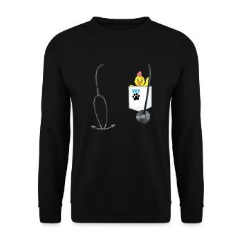 School Career Day Outfit Veterinarian Costume - Unisex Sweatshirt - black - Front - Alina (178cm) & Michal (187cm)