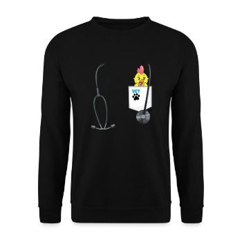 Veterinarian Costume School Career Day Outfit - Unisex Sweatshirt - black - Front - Alina (178cm) & Michal (187cm)