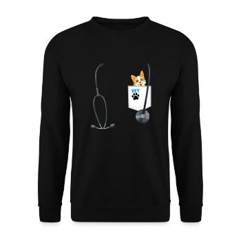 Future Veterinarian Costume School Career Day - Unisex Sweatshirt - black - Front - Alina (178cm) & Michal (187cm)