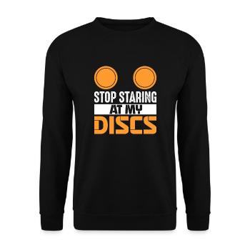 Stop Staring At My Discs Frisbee Golf Disc - Unisex Sweatshirt - black - Front - Alina (178cm) & Michal (187cm)