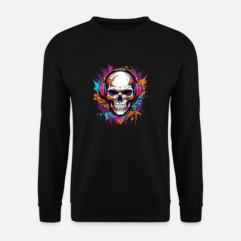 Bunter Totenkopf - Unisex Pullover - Schwarz