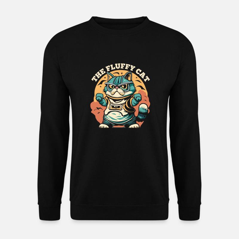 The Fluffy Cat - Unisex Sweatshirt - black
