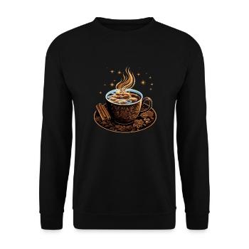 Hot Chocolate Mug I Chocolate Lover I Hot - Unisex Sweatshirt - black - Front - Alina (178cm) & Michal (187cm)