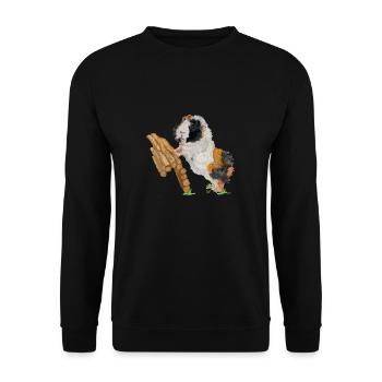 Meerschweinchen - Unisex Pullover - Schwarz - Vorne - Alina (178cm) & Michal (187cm)