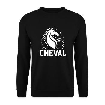 Cheval - Sweat-shirt Unisexe - noir - Devant - Alina (178cm) & Michal (187cm)