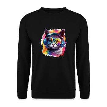 Mignon bébé chat pour les fans d’enfants et de chats, cadeau - Sweat-shirt Unisexe - noir - Devant - Alina (178cm) & Michal (187cm)