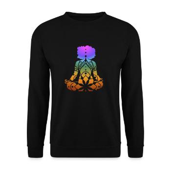 Yoga Meditation Mandala - Unisex Sweatshirt - black - Front - Alina (178cm) & Michal (187cm)