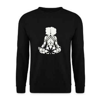 Yoga Méditation Mandala - Sweat-shirt Unisexe - noir - Devant - Alina (178cm) & Michal (187cm)