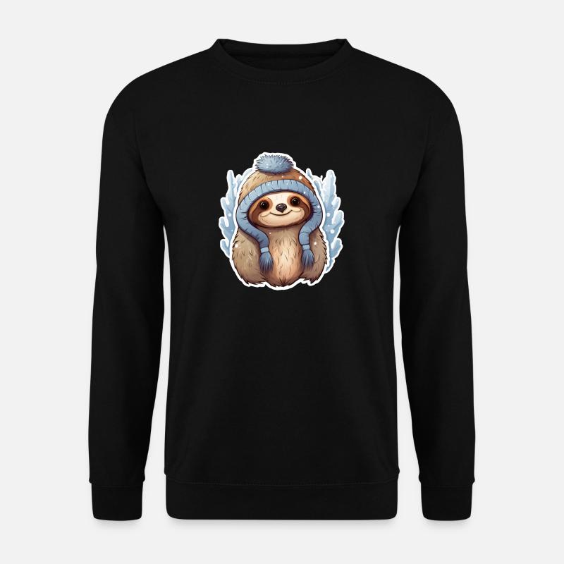 Winterruhe Faultier - Unisex Pullover - Schwarz