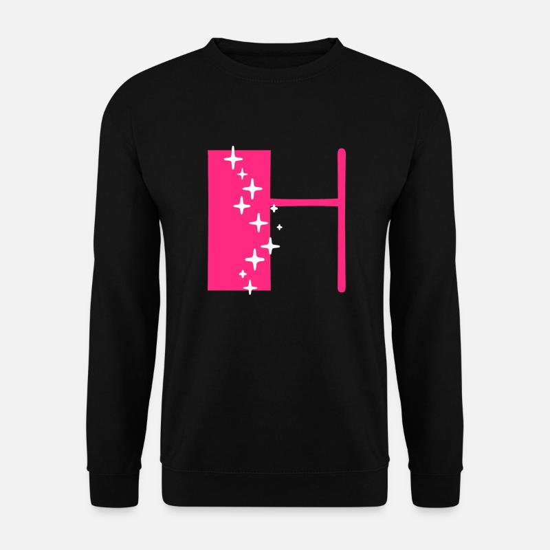 Letter H Glitter - Unisex Sweatshirt - black