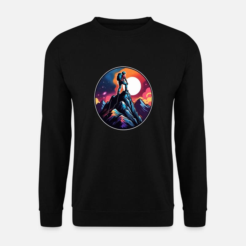 Klettern - Mond - Weltraum - Unisex Pullover - Schwarz