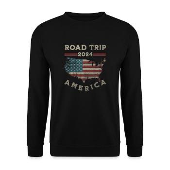 2024 USA Road Trip America Road Trip - Unisex Sweatshirt - black - Front - Alina (178cm) & Michal (187cm)