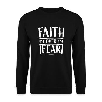 La foi plutôt que la peur Glaube über Furcht Liebe Jesus - Sweat-shirt Unisexe - noir - Devant - Alina (178cm) & Michal (187cm)