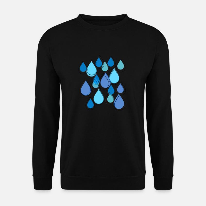 Regen, Tropfen, Regentropfen, blau - Unisex Pullover - Schwarz