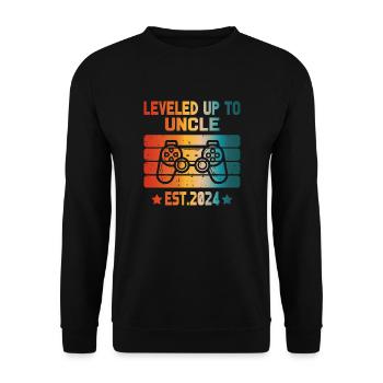leveled up to uncle Est 2024 Level Unlocked 2024 - Sweat-shirt Unisexe - noir - Devant - Alina (178cm) & Michal (187cm)
