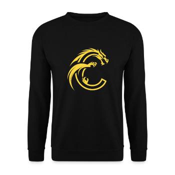 Buchstabe C mit Drache - Unisex Pullover - Schwarz - Vorne - Alina (178cm) & Michal (187cm)